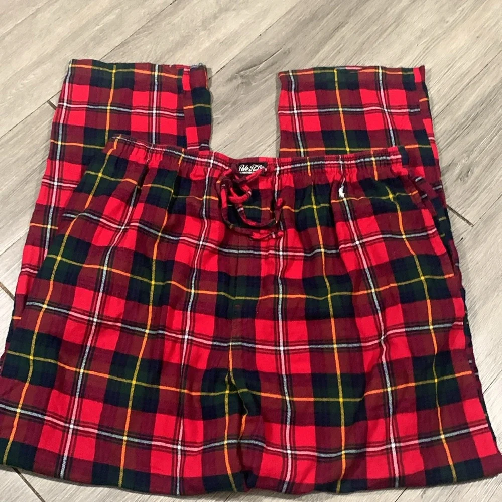 Polo Ralph Lauren Red Plaid‎ Flannel Pull-On Drawstring Waist PJ Bottoms XL Tall